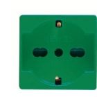 GEWISS - System Steckdose dual 2M 2P+PE 16A P30-17 Italienisch/Deutscher Standard Gruen