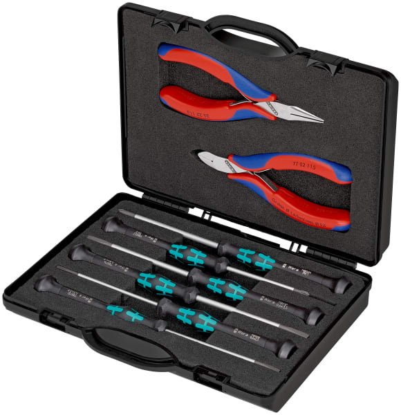 KNIPEX - Elektronikzangen- u. Schraubendreherset, 8-teilig