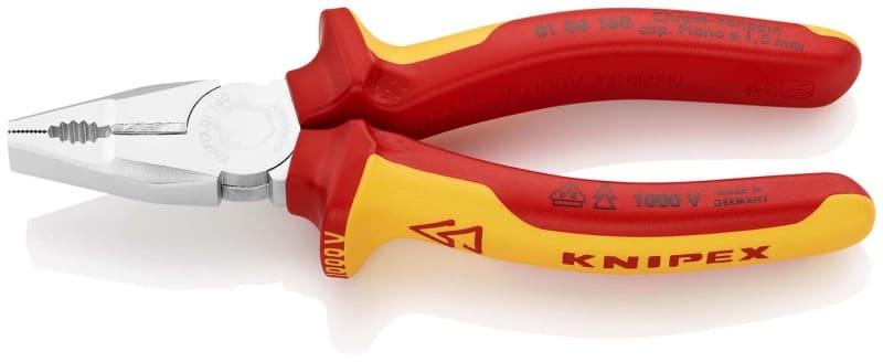KNIPEX - Kombizange verchromt, 2-K, 160 mm, VDE-isoliert