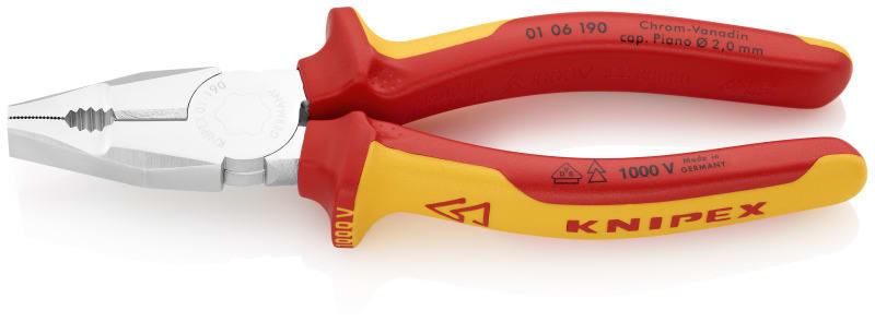 KNIPEX - Kombizange verchromt, 2-K, 190 mm, VDE-isoliert