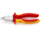 KNIPEX - Kombizange verchromt mit Mehrkomponenten-Hülle, VDE 180 mm
