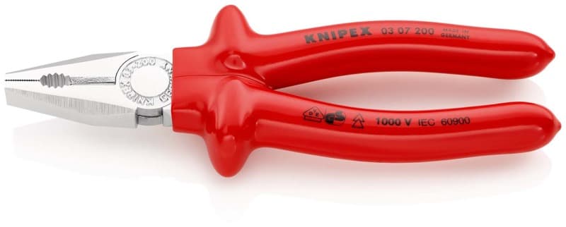 KNIPEX - Kombizange verchromt tauchisoliert, VDE-geprüft 200 mm