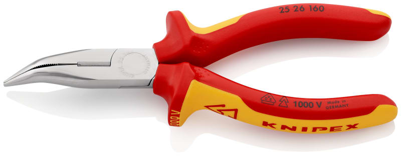 KNIPEX - VDE Flachrundzange gebogen m. Schneide verchromt 1000V 160mm