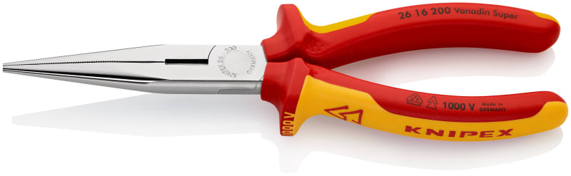 KNIPEX - VDE-Flachrundzange mit Schneide, gerade, 2K, 200 mm SB