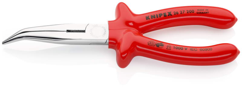 KNIPEX - Flachrundzange mit Schneide gebogen 200 mm, getaucht,1000V