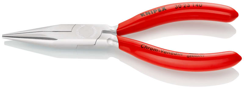 KNIPEX - Langbeckzange verchromt mit Kunststoff, flachrund 140 mm
