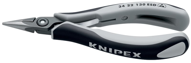 KNIPEX - Präzisions-Elektronik-Greifzange ESD 130 mm, flachrund