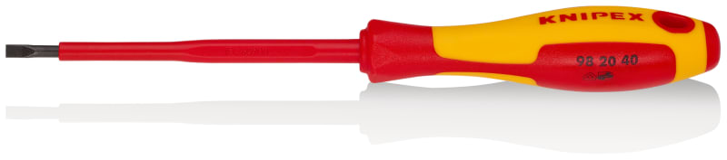 KNIPEX - Schraubendreher für Schlitzschrauben, VDE 2K, 4,0 x 0,8 mm