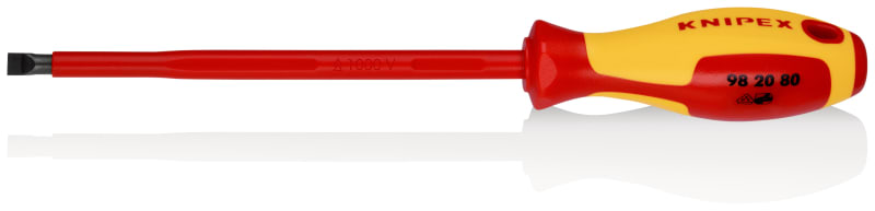 KNIPEX - Schraubendreher für Schlitzschrauben, VDE 2K, 8,0 x 1,2 mm