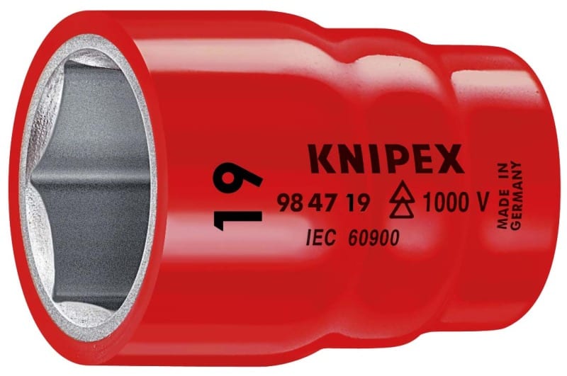 KNIPEX - Steckschlüsseleinsatz für 1/2, VDE-isoliert, SW 19 mm