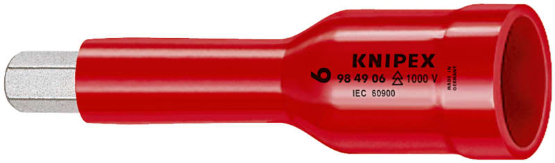 KNIPEX - Steckschlüsseleinsatz für Innensechskant 1/2. VDE, SW 6 mm