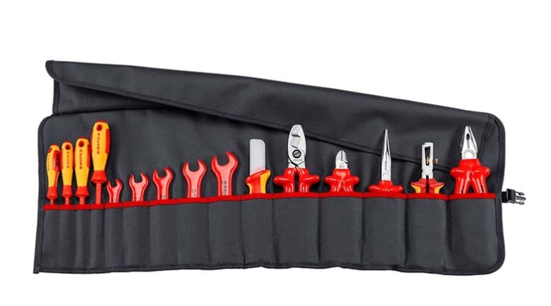 KNIPEX - Rolltasche, 15-teilig, mit isoliertem Werkzeug
