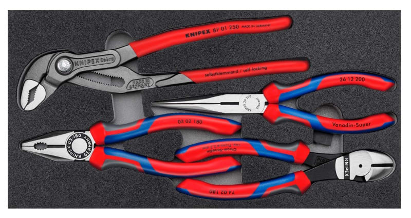 KNIPEX - Zangen-Set 'Basic' in Schaumstoffeinlage, 4-teilig