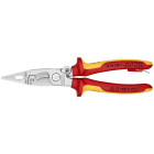 KNIPEX - Elektro-Installationszange verchromt 200 mm, VDE, Feder, Öse