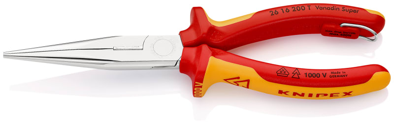 KNIPEX - VDE-Flachrundzange mit Schneide, gerade, 2K, 200 mm, mit Öse