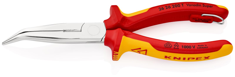 KNIPEX - VDE-Flachrundzange mit Schneide, geb., 2K, 200 mm, mit Öse