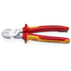 KNIPEX - VDE-Kraftseitenschneider verchromt 200 mm, 2-K, mit Öse, SB