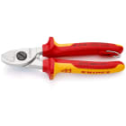 KNIPEX - VDE-Kabelschere mit Mehrkomponenten-Hüllen, 165 mm, Öse