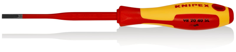 KNIPEX - Schraubendreher SLIM für Schlitzschr, VDE 2K, 4,0 x 0,8 mm
