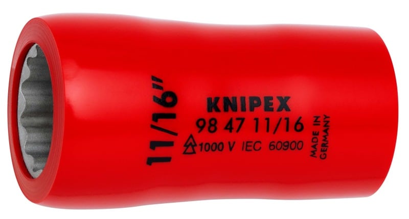 KNIPEX - Steckschlüsseleinsatz für 1/2, VDE-isoliert, 11/16