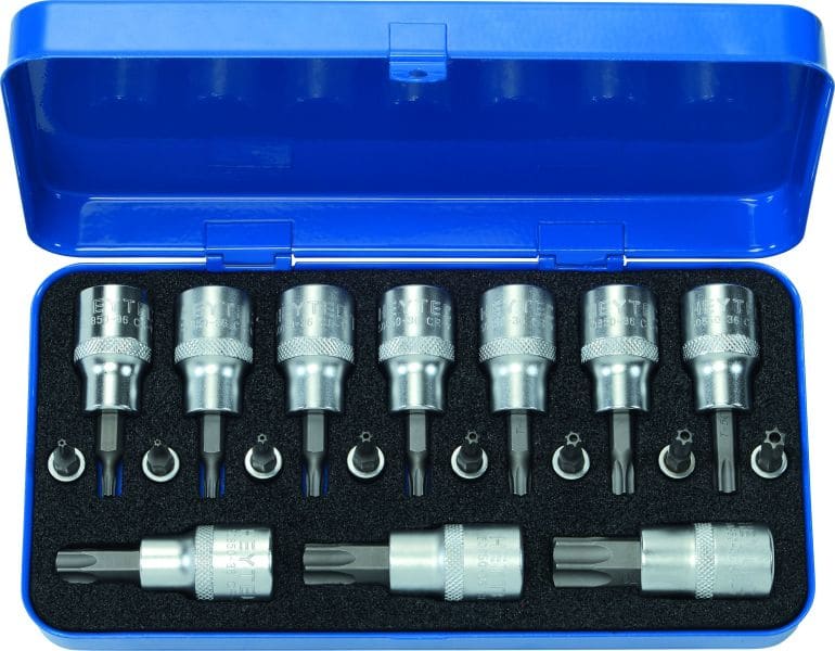HEYTEC - Schraubendrehereinsatz-Sortiment, 18-tlg. 220 x 120 x 40 mm