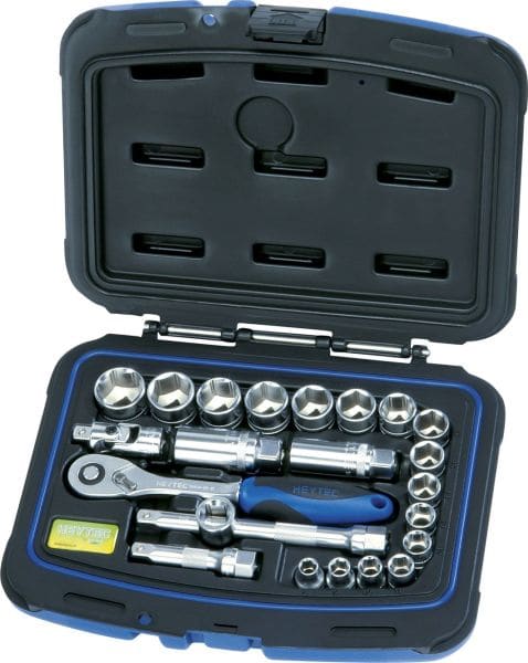 HEYTEC - 3/8'' Steckschlüsselgarnitur, 23-teilig 3/8'', Satz 23-tlg.