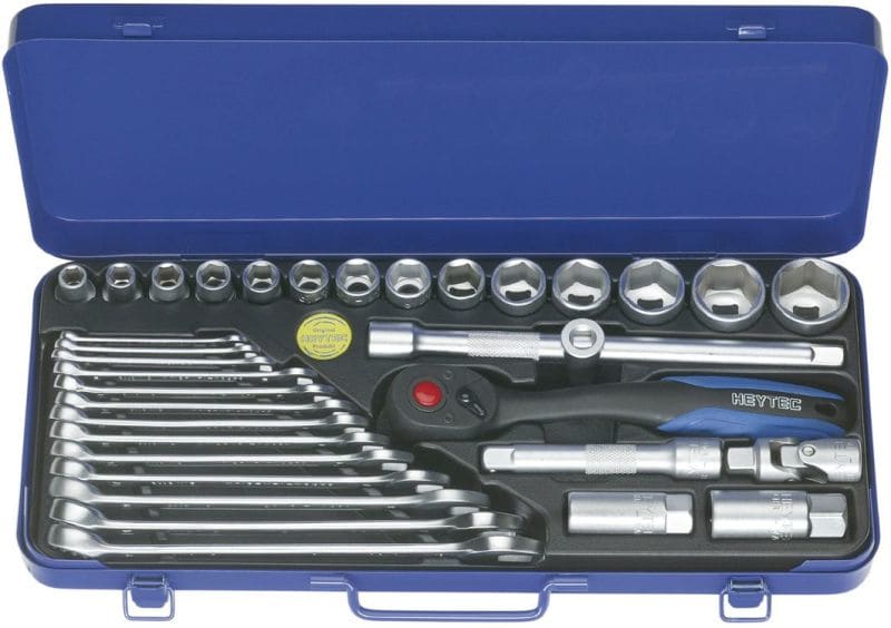 HEYTEC - 1/2'' Steckschlüsselgarnitur, 33-tlg. 1/2'' Vierkant-Antrieb