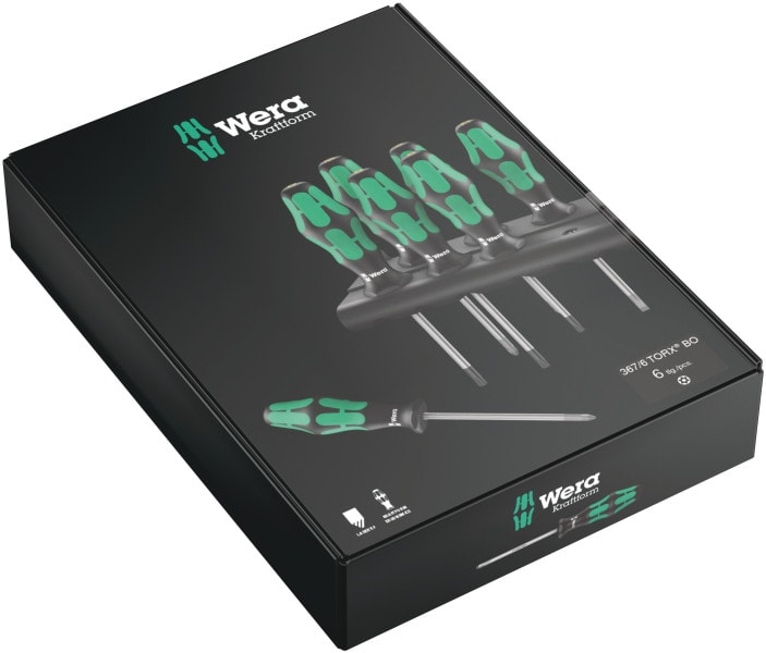 WERA - TORX BO-Schraubendrehersatz + Rack, 367/6 BO Rack