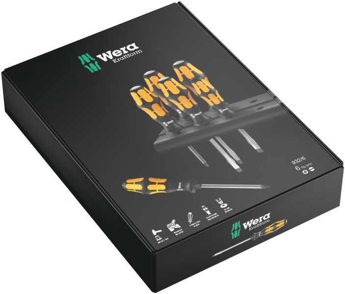 WERA - Schraubendrehersatz + Rack, 932/6 Rack