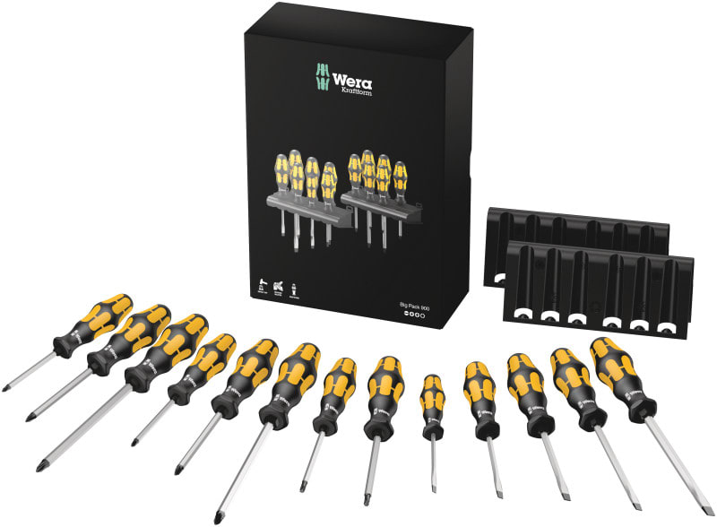WERA - Schraubendrehersatz + Rack, Kraftform Big Pack Serie 900