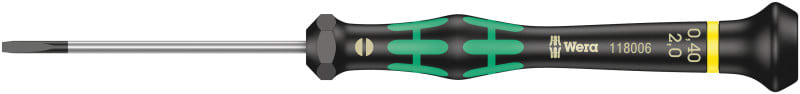 WERA - 2035 Elektroniker-Schlitzschraubendreher, 0,40 x 2 x 60 mm