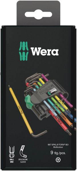 WERA - Winkelschlüsselsatz, BlackLaser, 967/9 TX BO Multicolour 1