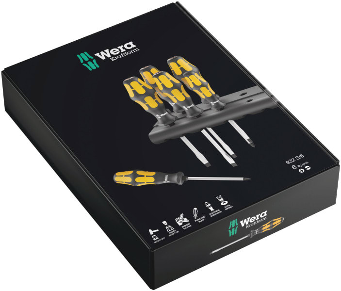 WERA - Schraubendrehersatz + Rack, 932 S/6 Rack