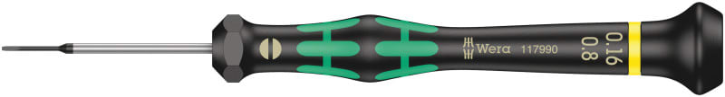 WERA - 2035 Elektroniker-Schlitzschraubendreher, 0,16 x 0,8 x 40 mm