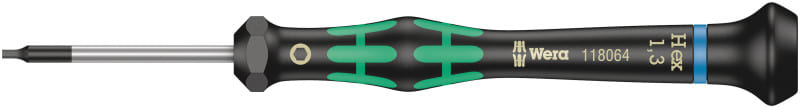WERA - 2054 Elektroniker-Sechskantschraubendreher, 1,3 x 40 mm