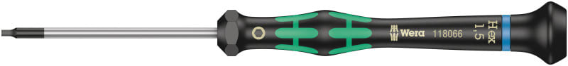 WERA - 2054 Elektroniker-Sechskantschraubendreher, 1,5 x 60 mm