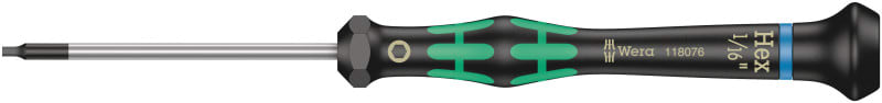 WERA - 2054 Elektroniker-Sechskantschraubendreher, 1/16 x 60 mm