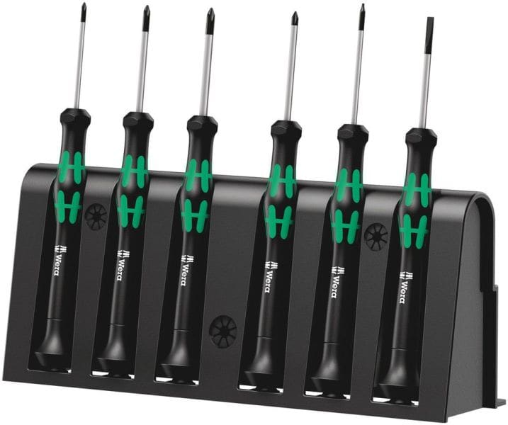 WERA - 2050/6 Elektroniker-Schraubendrehersatz + Rack, 6-teilig