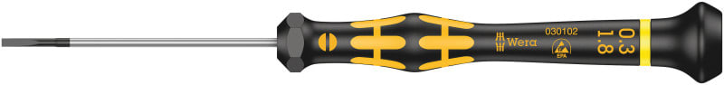 WERA - Schlitz-Schraubendreher, 1578 A ESD Micro 0,30 x 1,8 x 60 mm