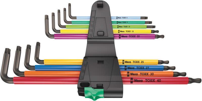 WERA - Winkelschlüsselsatz, lang, 967/9 TX XL Multicolour 1