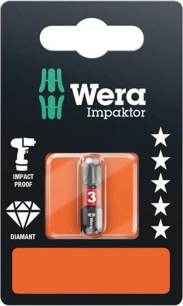 WERA - 851/1 IMP DC SB Impaktor Bits, PH 3 x 25 mm