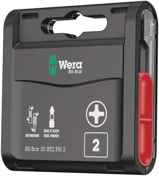 WERA - Bit-Box 20 BTZ PH, PH 2 x 25 mm, 20-teilig