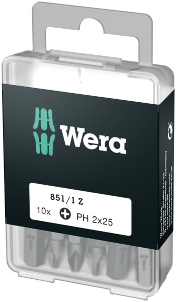 WERA - 851/1 Z DIY Bits, PH 2 x 25 mm, 10-teilig