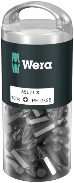 WERA - 851/1 Z DIY 100 Bits, PH 2 x 25 mm, 100-teilig