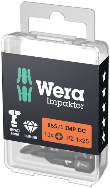WERA - 855/1 IMP DC Impaktor Bits, PZ 1 x 25 mm