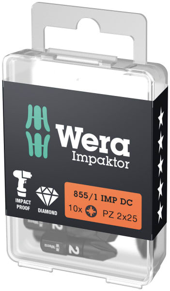 WERA - 855/1 IMP DC Impaktor Bits, PZ 2 x 25 mm