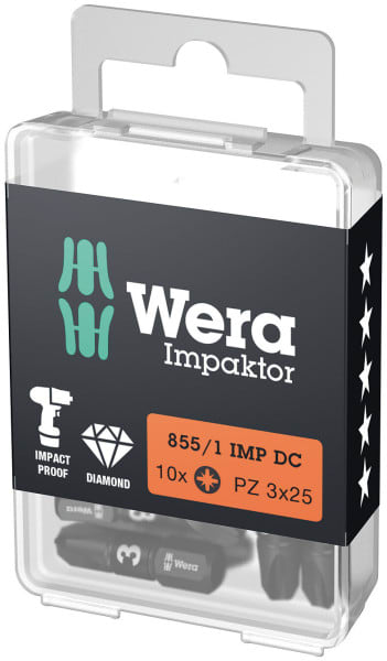 WERA - 855/1 IMP DC Impaktor Bits, PZ 3 x 25 mm