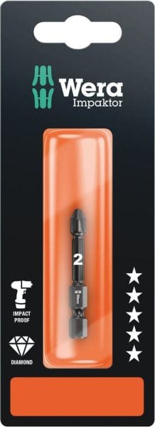 WERA - 855/4 IMP DC Impaktor Bits SB, PZ 2 x 50 mm