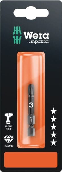 WERA - 855/4 IMP DC Impaktor Bits SB, PZ 3 x 50 mm