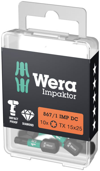 WERA - 867/1 IMP DC Impaktor TORX® Bits, TX 15 x 25 mm